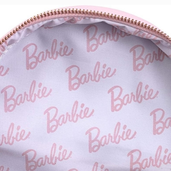 Barbie Loungefly Rose Gold Logo Pink  Convertible Backpack - Picture 5 of 10
